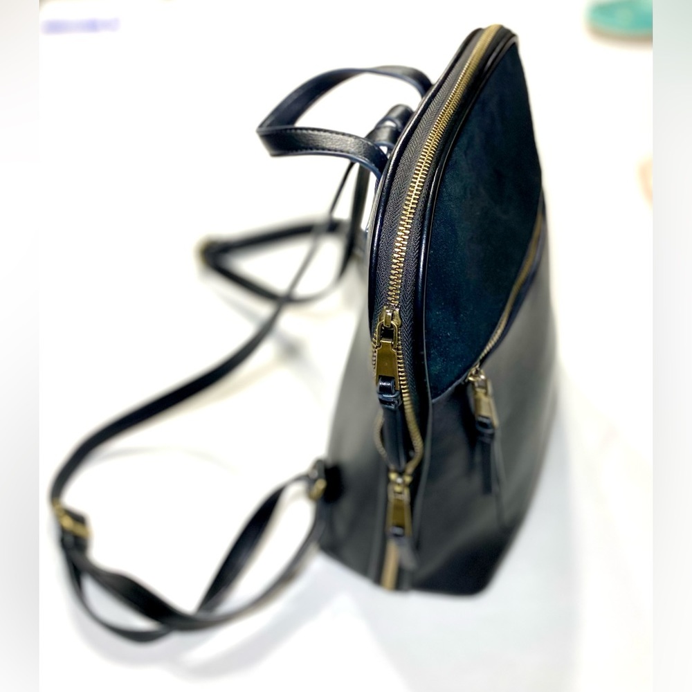 Backpack Black Classic partly suede Bag